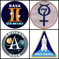 Space flight mission logos