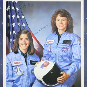Christa McAuliffe & Barbara Morgan Signed Lithograph with Photo
